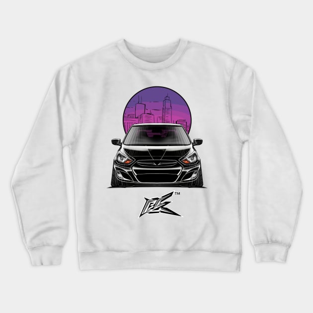 hyundai accent stanced black Crewneck Sweatshirt by naquash